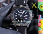 High Replica Breitling Avenger Black Dial Black Bezel Black Non woven fabric Strap Watch 43mm